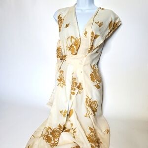 Muze New York Floral Robe Kimono Small. Side pull tie